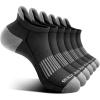 BULLIANT Men Running Socks,Active Ankle Socks No Show For Men With Cushioned Footbed Arch Support Breathable Wicking(6pairs-black4211)