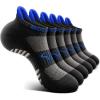 BULLIANT Men Running Socks,Active Ankle Socks No Show For Men With Cushioned Footbed Arch Support Breathable Wicking(6pairs-black8647)