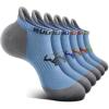 BULLIANT Men Running Socks,Active Ankle Socks No Show For Men With Cushioned Footbed Arch Support Breathable Wicking(6pairs-cambridge Blue8254)