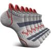 BULLIANT Men Running Socks,Active Ankle Socks No Show For Men With Cushioned Footbed Arch Support Breathable Wicking(6pairs-gray Heather /Rose Red3076)