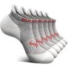 BULLIANT Men Running Socks,Active Ankle Socks No Show For Men With Cushioned Footbed Arch Support Breathable Wicking(6pairs-gray Heather /Rose Red3788)