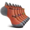 BULLIANT Men Running Socks,Active Ankle Socks No Show For Men With Cushioned Footbed Arch Support Breathable Wicking(6pairs-orange8251)
