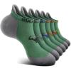 BULLIANT Men Running Socks,Active Ankle Socks No Show For Men With Cushioned Footbed Arch Support Breathable Wicking(6pairs-shale Green8253)