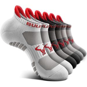 BULLIANT Men Running Socks,Active Ankle Socks No Show For Men With Cushioned Footbed Arch Support Breathable Wicking(6pairs-3 Color Mixed8646)