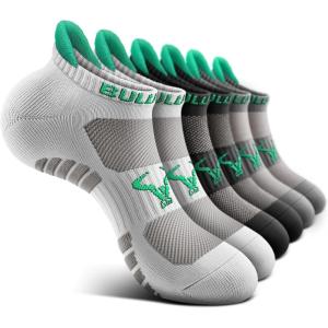 BULLIANT Men Running Socks,Active Ankle Socks No Show For Men With Cushioned Footbed Arch Support Breathable Wicking(6pairs-3 Color Mixed8648)