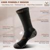 BULLIANT Men Athletic Socks, Compression Sports Crew Socks Cushioned For Men Outdoor Running Hiking-Arch Compression Support(6pairs-black8389)