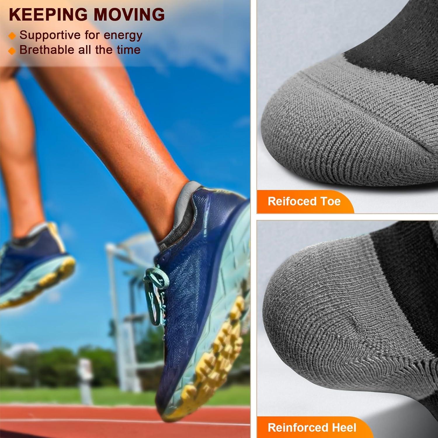 image:imageBULLIANT Women Ankle Socks Active LowCut Sock Cushioned Footbed Arch Support for Running Walking Sneakers6pairsblack 6 Color Mixed4809