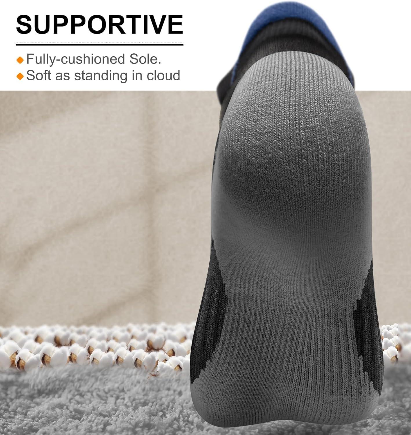 image:imageBULLIANT Women Ankle Socks Active LowCut Sock Cushioned Footbed Arch Support for Running Walking Sneakers6pairsblackGray Heather 4317