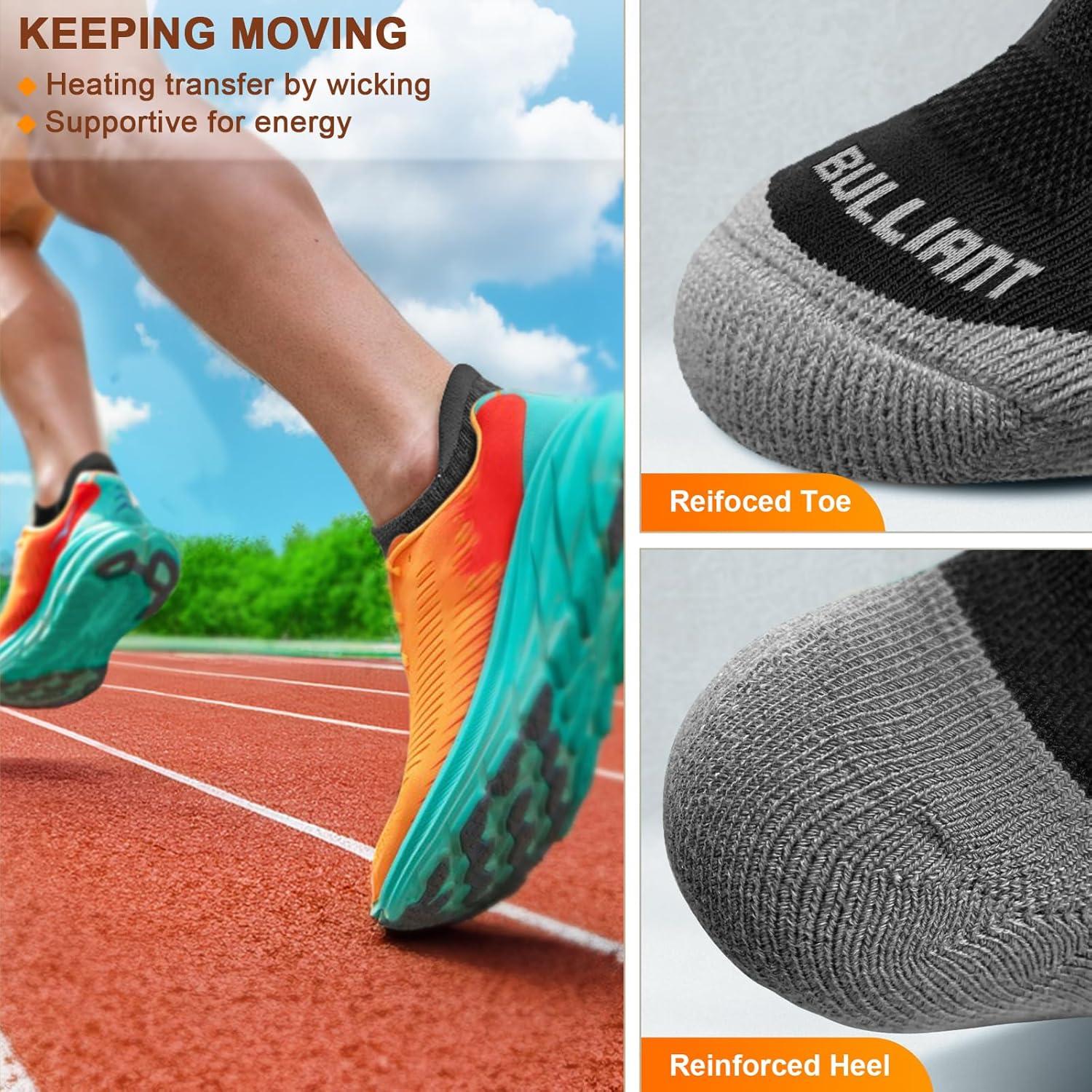 image:imageBULLIANT Women Ankle Socks Active LowCut Sock Cushioned Footbed Arch Support for Running Walking Sneakers6pairsblackGray Heather 4317