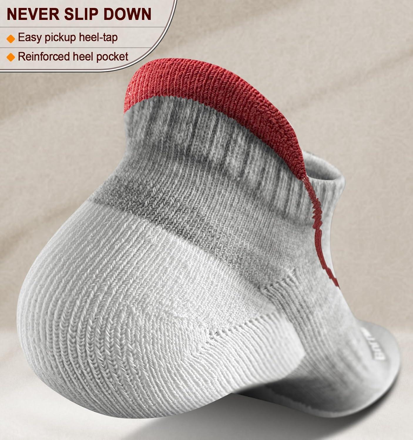 image:imageBULLIANT Women Ankle Socks Active LowCut Sock Cushioned Footbed Arch Support for Running Walking Sneakers6pairsgray Heather 4315