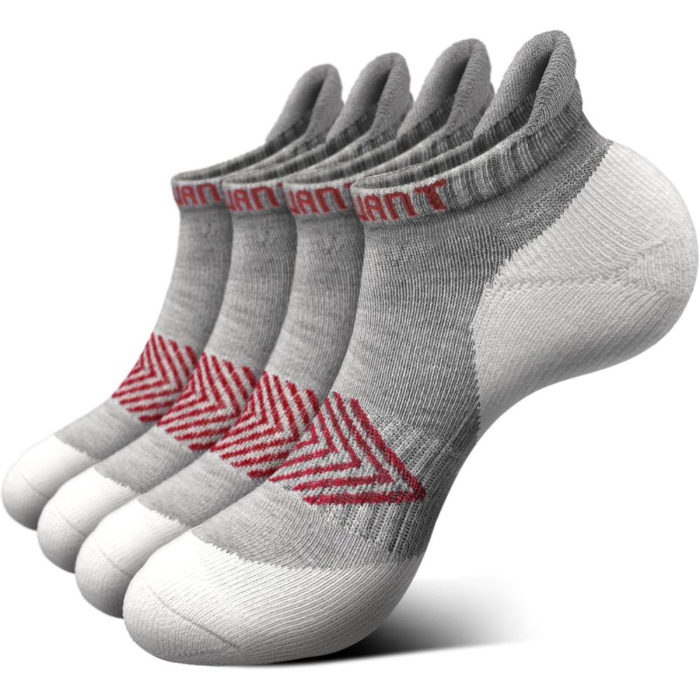 image:imageBULLIANT Women Ankle Socks Active LowCut Sock Cushioned Footbed Arch Support for Running Walking Sneakers4pairsgray Heather 4439