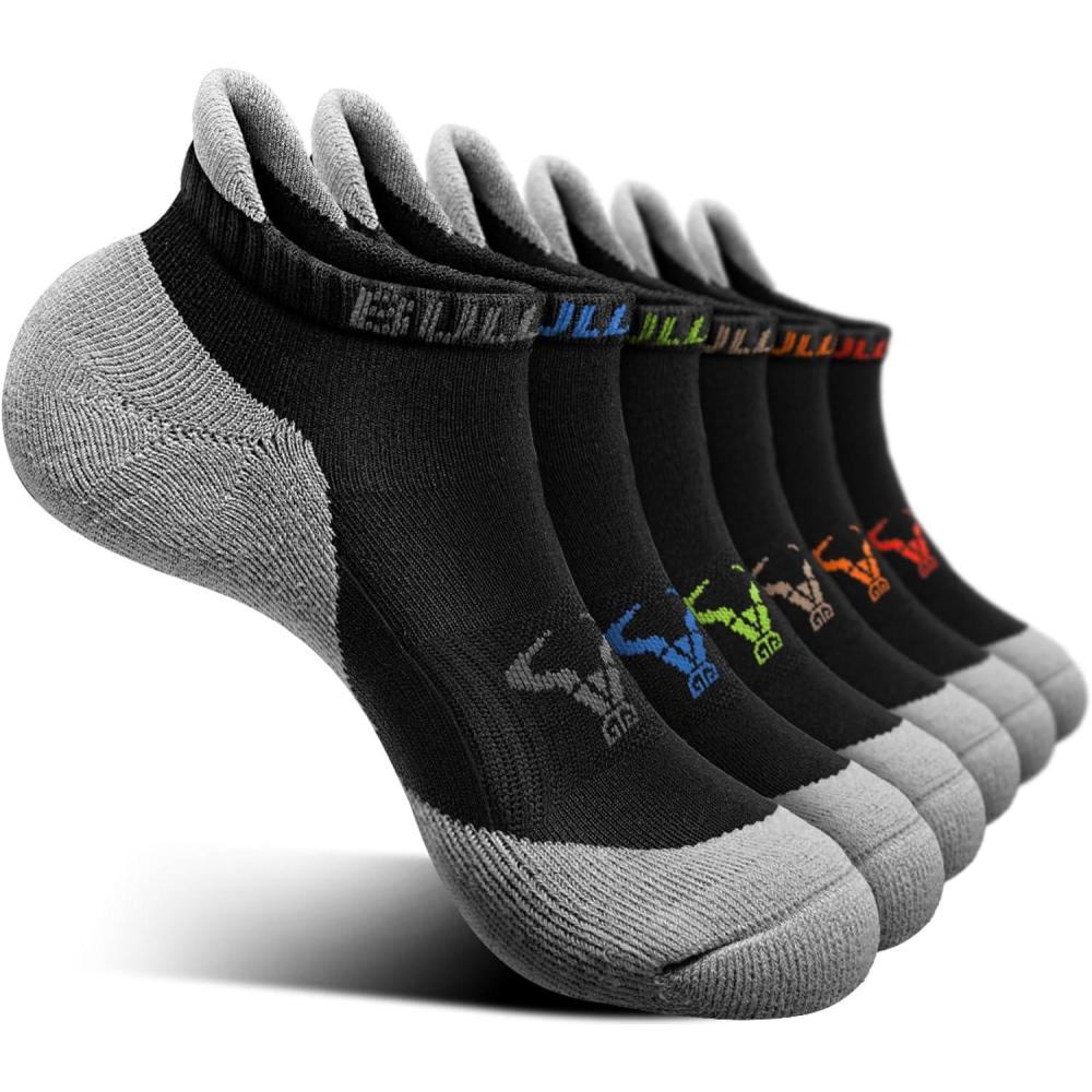 image:imageBULLIANT Women Ankle Socks Active LowCut Sock Cushioned Footbed Arch Support for Running Walking Sneakers6pairsblack 6 Color Mixed4809