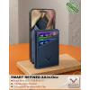 BULLIANT Men Wallet,Top Grain Leather Slim Wallet Magnetic Closure Simplifed Bill Folder RFID Blocking 11Cards(Purplish Blue8658)