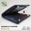 BULLIANT Men Wallet,Top Grain Leather Slim Wallet Magnetic Closure Simplifed Bill Folder RFID Blocking 11Cards(Purplish Blue8658)