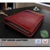 BULLIANT Men Wallet,Top Grain Leather Slim Wallet Magnetic Closure Simplifed Bill Folder RFID Blocking 11Cards(Red8660)
