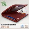 BULLIANT Men Wallet,Top Grain Leather Slim Wallet Magnetic Closure Simplifed Bill Folder RFID Blocking 11Cards(Red8660)