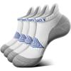 BULLIANT Women Ankle Socks, Active Low-Cut Sock Cushioned Footbed Arch Support for Running Walking Sneakers(4pairs-white4438)