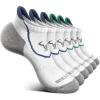 BULLIANT Women Ankle Socks, Active Low-Cut Sock Cushioned Footbed Arch Support for Running Walking Sneakers(6pairs-white4314)