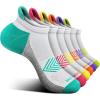 BULLIANT Women Ankle Socks, Active Low-Cut Sock Cushioned Footbed Arch Support for Running Walking Sneakers(6pairs-white7792)