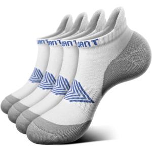 BULLIANT Women Ankle Socks, Active Low-Cut Sock Cushioned Footbed Arch Support for Running Walking Sneakers(4pairs-white4438)
