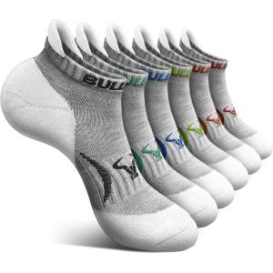 BULLIANT Women Ankle Socks, Active Low-Cut Sock Cushioned Footbed Arch Support for Running Walking Sneakers(6pairs-gray Heather 6469)
