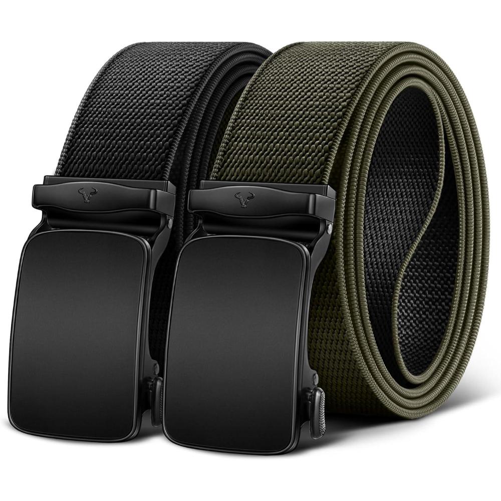 image:imageBULLIANT Men BeltReversible Ratchet Belt Stretchable for Gift Men Work Casual Golf 1 38Cut For Fit 2 In 1BeltBlackNavy Green8366