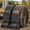 BULLIANT Men Belt 2 Pack,Tactical Stretch Belt Adjustable For Rigger Military Heavy Duty Work 1.5″-Cut For Fit(2pack-black/Light Brown7798)