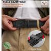 BULLIANT Men Belt, Ratchet Belt Stretch Nylon Snug Fit For Jean Cow Boy Golf 1 3/8-Cut For Fit(Black/Dark Gray8678)