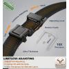 BULLIANT Men Belt, Ratchet Belt Stretch Nylon Snug Fit For Jean Cow Boy Golf 1 3/8-Cut For Fit(Black/Wood Thrush8679)