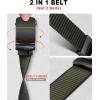 BULLIANT Men Belt-Reversible Ratchet Belt Stretchable for Gift Men Work Casual Golf 1 3/8″-Cut For Fit -2 In 1Belt(Black/Navy Green8366)