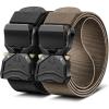 BULLIANT Men Belt 2 Pack,Tactical Stretch Belt Adjustable For Rigger Military Heavy Duty Work 1.5″-Cut For Fit(2pack-black/Light Brown7798)