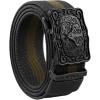 BULLIANT Men Belt, Ratchet Belt Stretch Nylon Snug Fit For Jean Cow Boy Golf 1 3/8-Cut For Fit(Black/Wood Thrush8679)