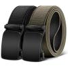 BULLIANT Men Belt-Reversible Ratchet Belt Stretchable for Gift Men Work Casual Golf 1 3/8″-Cut For Fit -2 In 1Belt(Black/Beige4504)