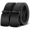 BULLIANT Men Belt-Reversible Ratchet Belt Stretchable for Gift Men Work Casual Golf 1 3/8″-Cut For Fit -2 In 1Belt(Black/Dark Gray4712)