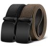 BULLIANT Men Belt-Reversible Ratchet Belt Stretchable for Gift Men Work Casual Golf 1 3/8″-Cut For Fit -2 In 1Belt(Black/Light Brown4713)
