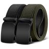 BULLIANT Men Belt-Reversible Ratchet Belt Stretchable for Gift Men Work Casual Golf 1 3/8″-Cut For Fit -2 In 1Belt(Black/Navy Green8366)