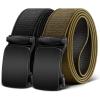 BULLIANT Men Belt-Reversible Ratchet Belt Stretchable for Gift Men Work Casual Golf 1 3/8″-Cut For Fit -2 In 1Belt(Black/Wood Thrush4505)
