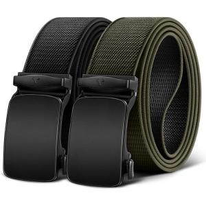BULLIANT Men Belt-Reversible Ratchet Belt Stretchable for Gift Men Work Casual Golf 1 3/8″-Cut For Fit -2 In 1Belt(Black/Navy Green8366)