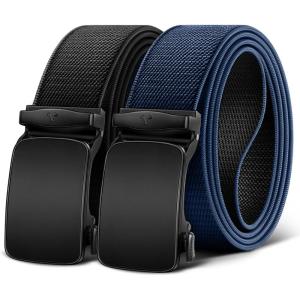 BULLIANT Men Belt-Reversible Ratchet Belt Stretchable for Gift Men Work Casual Golf 1 3/8″-Cut For Fit -2 In 1Belt(Black/Purplish Blue4714)