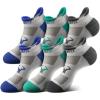 BULLIANT Men Running Socks 3Pack Mixed Nylon Anke Socks Cushioned Footbed Arch Support Breathable Wicking(3pairs-creamy White8806)