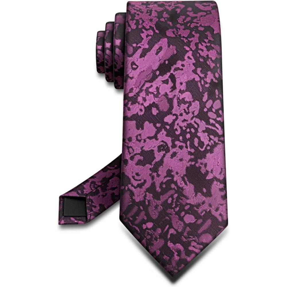 image:imageBULLIANT TiesSilk Skinny Pattern Neckties For Men Work Business Wedding Party Standard SizePurple7996