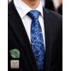 BULLIANT Ties,Silk Skinny Pattern Neckties For Men Work Business Wedding Party Standard Size(Blue7994)
