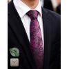 BULLIANT Ties,Silk Skinny Pattern Neckties For Men Work Business Wedding Party Standard Size(Purple7996)