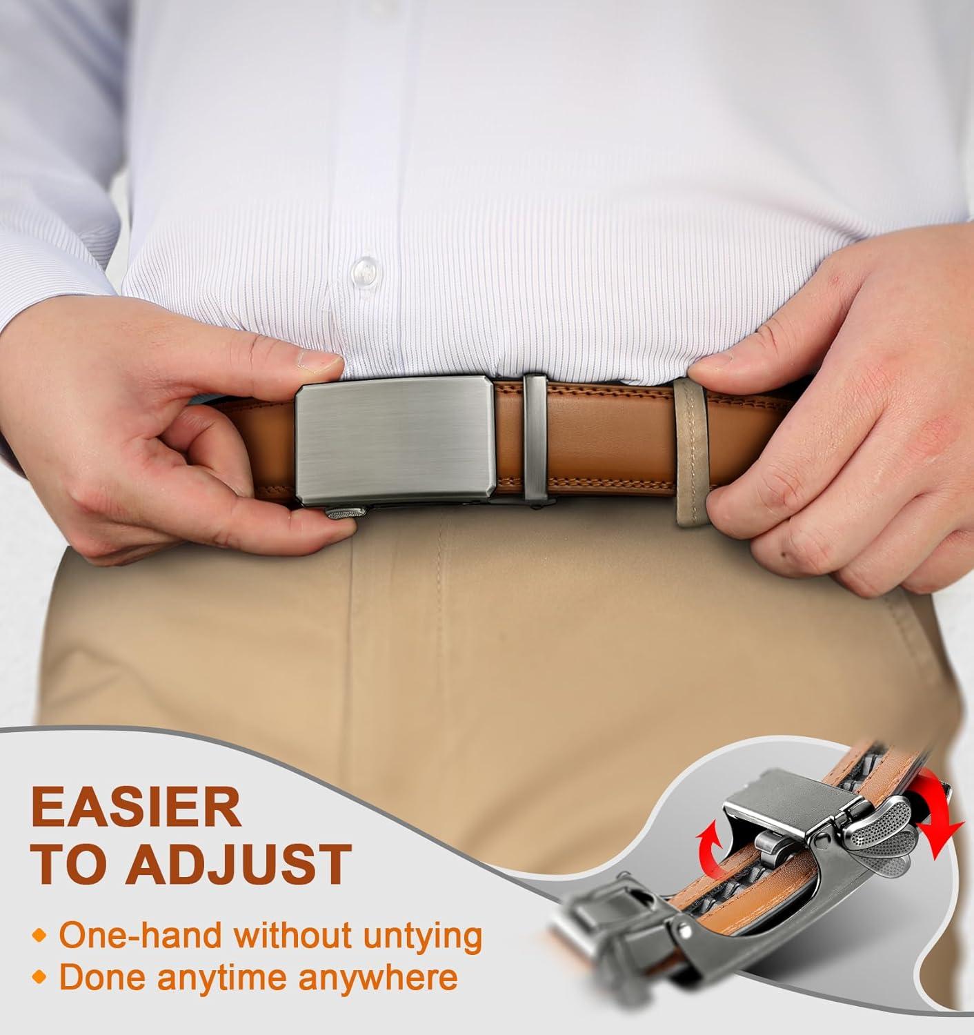 image:imageBULLIANT Mens BeltBrand Ratchet Belt Of Genuine Leather For Gift Men DressSize CustomizedOrange Brown6246