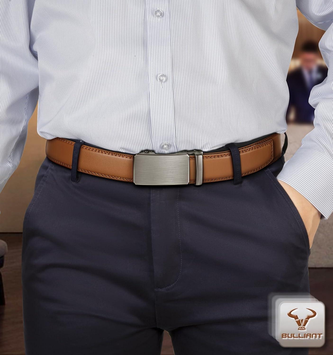 image:imageBULLIANT Mens BeltBrand Ratchet Belt Of Genuine Leather For Gift Men DressSize CustomizedOrange Brown6246