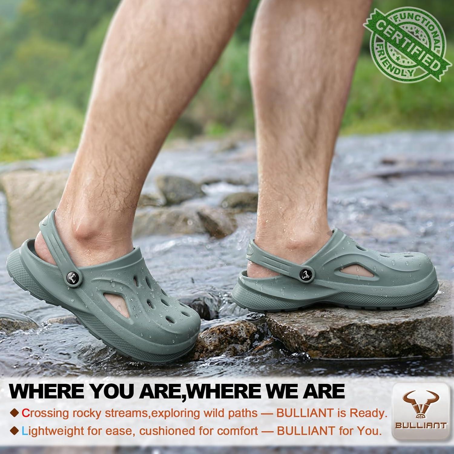 image:imageBULLIANT Clogs for Men WomenComfortable Mules Sandals Slipon Shoes Unisex for Garden Work Csuhioned Footbed LightweighPond8570