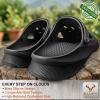 BULLIANT Clogs for Men Women,Comfortable Mules Sandals Slip-on Shoes Unisex for Garden Work Csuhioned Footbed Lightweigh(Black8568)