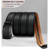 BULLIANT Mens Ratchet Belt,Leather Adjustable Slide Belt For Gift Mens Dress Casual 1 3/8″,Size Adjustable(Black2071)