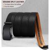 BULLIANT Mens Ratchet Belt,Leather Adjustable Slide Belt For Gift Mens Dress Casual 1 3/8″,Size Adjustable(Black2075)