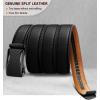 BULLIANT Mens Ratchet Belt,Leather Adjustable Slide Belt For Gift Mens Dress Casual 1 3/8″,Size Adjustable(Black2828)